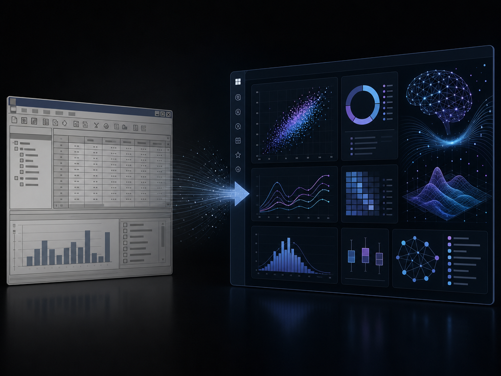 Hero image showing modern statistical analysis workspace